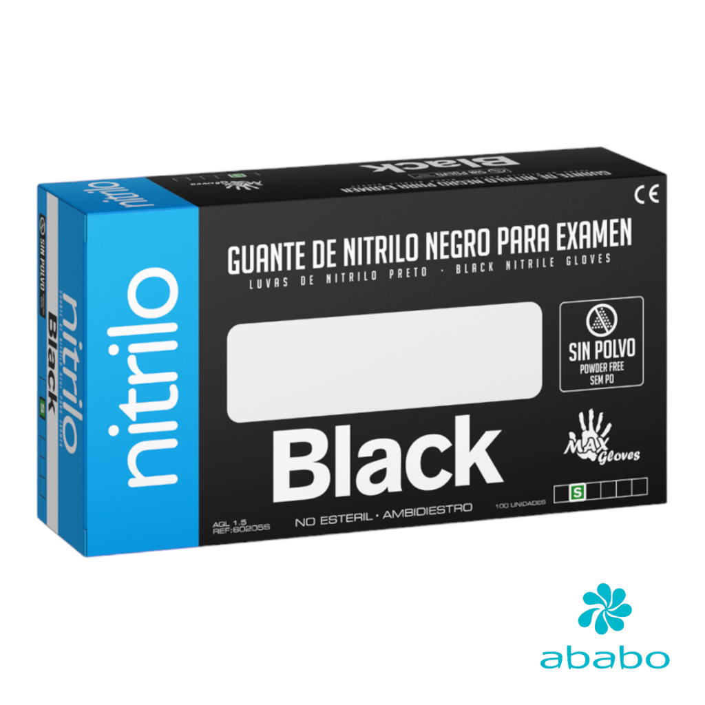 Guantes De Nitrilo Negro Ababo